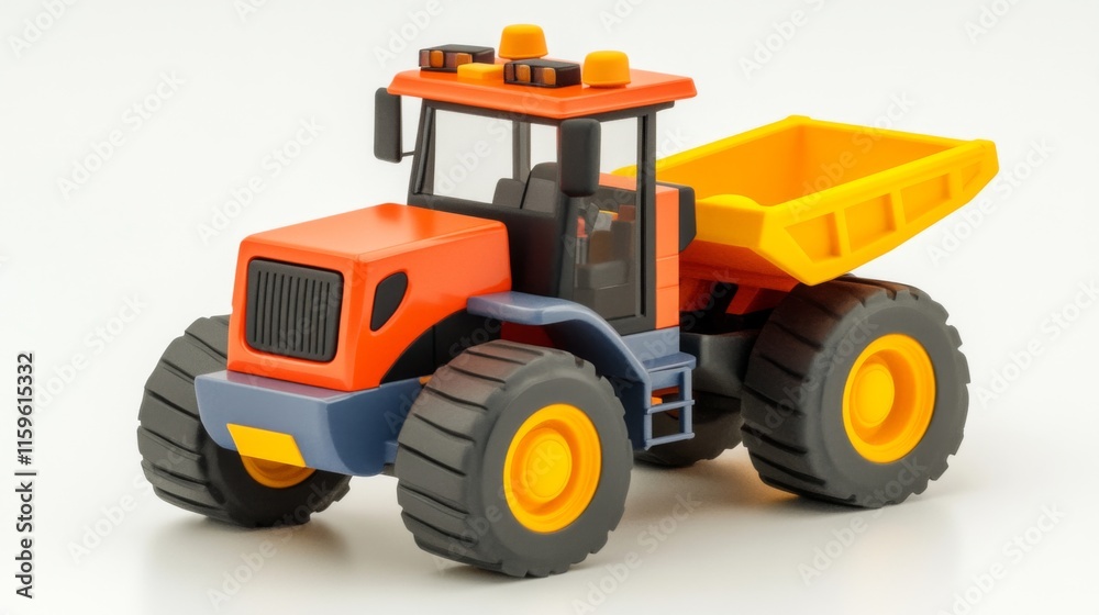Obraz premium Colorful Construction Machinery on White Background