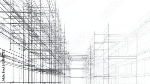 Detailed 3D Formwork Design on White Background