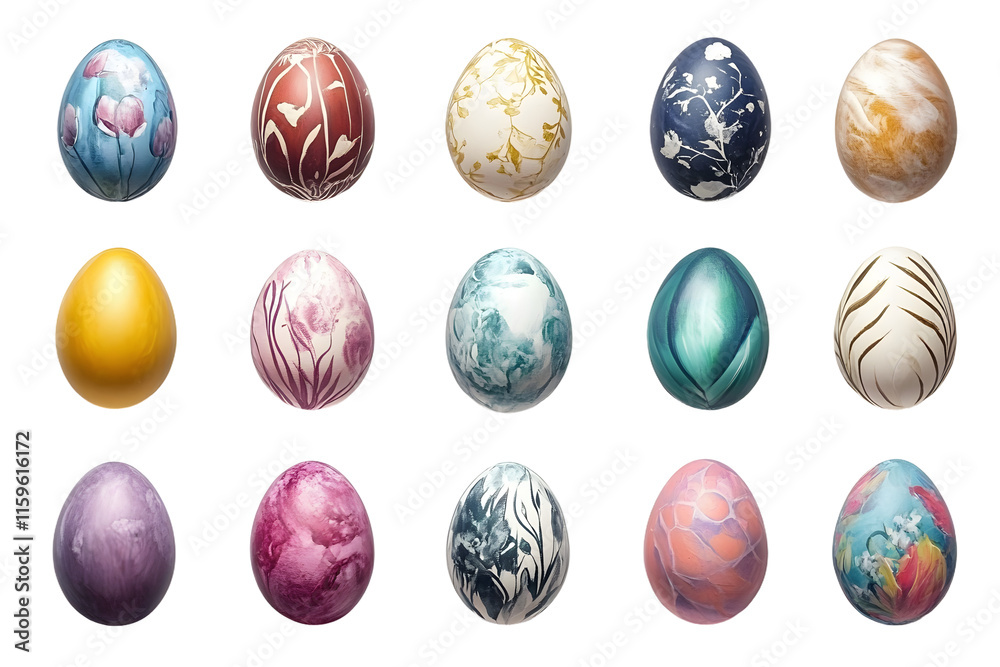 colored hand painted easter eggs collection isolated on transparent background colored hand painted easter eggs collection isolated on transparent background