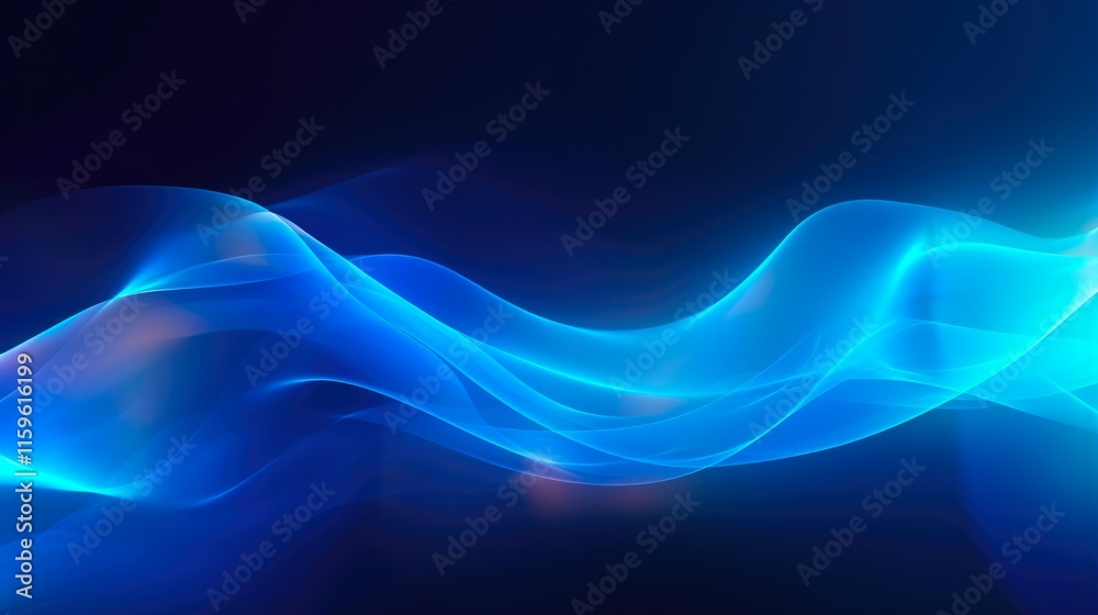 Abstract Wave of Geometric Fractal Particles in Blue Light. Elegant Technology Surface with Simple Intelligence, Bright Cyberspace Concept Abstract Wave of Geometric Fractal Particles in Blue Light. Elegant Technology Surface with Simple Intelligence, Bright Cyberspace Concept