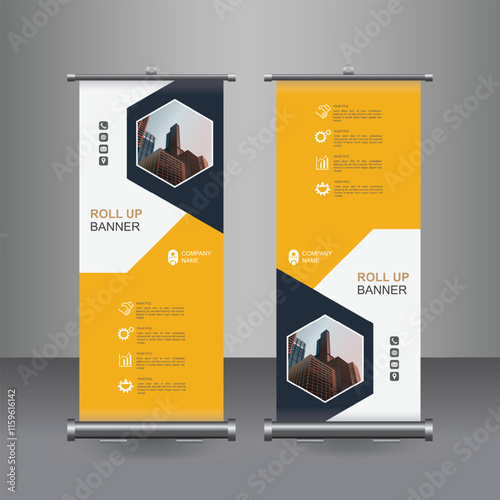 Vertical Business Roll Up  Banner Design, Signboard Advertising Brochure Flyer Template Vector X-banner and Street Business Flag of Convenience, Layout Background.