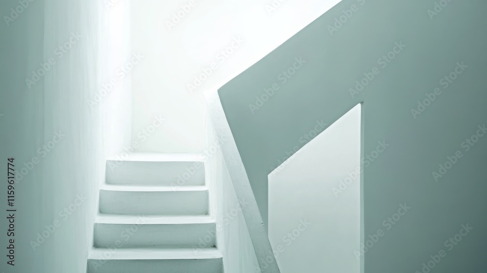 Modern Staircase in Minimalist White Space Modern Staircase in Minimalist White Space