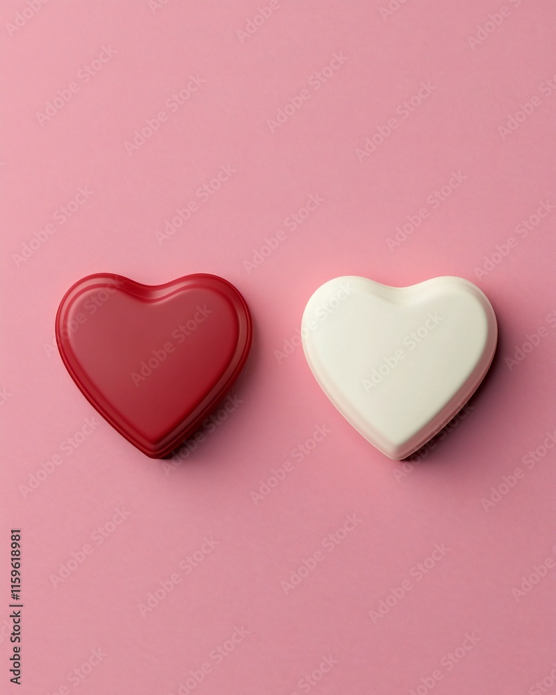 Valentine's Day Romantic Red and White Hearts on Pink Background Love Valentine s Gift Valentine's Day Romantic Red and White Hearts on Pink Background Love Valentine s Gift