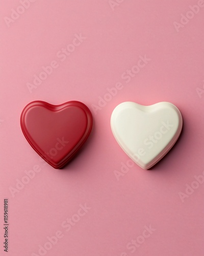 Valentine's Day Romantic Red and White Hearts on Pink Background Love Valentine s Gift