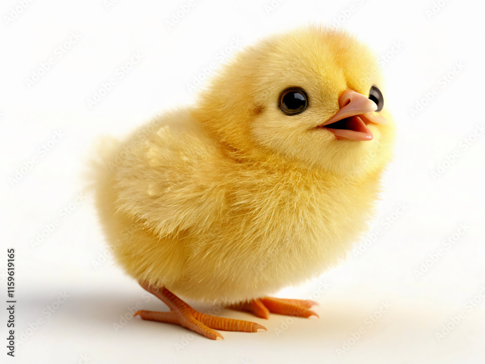 Obraz premium baby chicken on white background