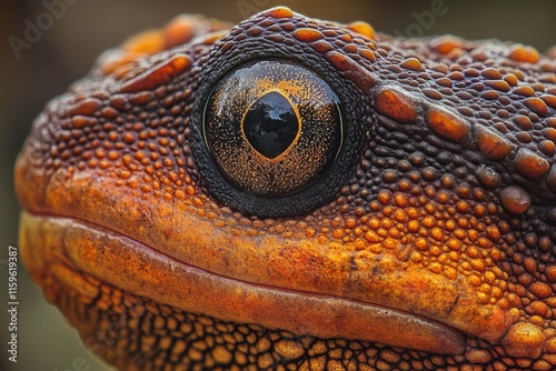 Macro photography of roughskinned newt head with vibrant details photo