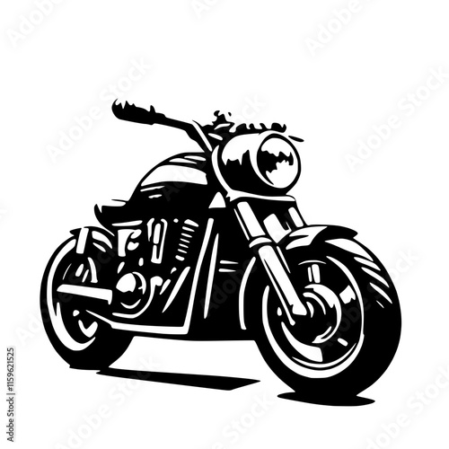 Detailed Motorbike Front View for Transport-Themed Designs Vector Art