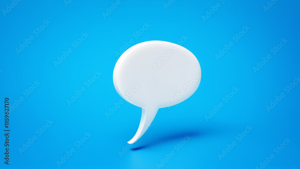 white dialog cloud under text on blue background white dialog cloud under text on blue background