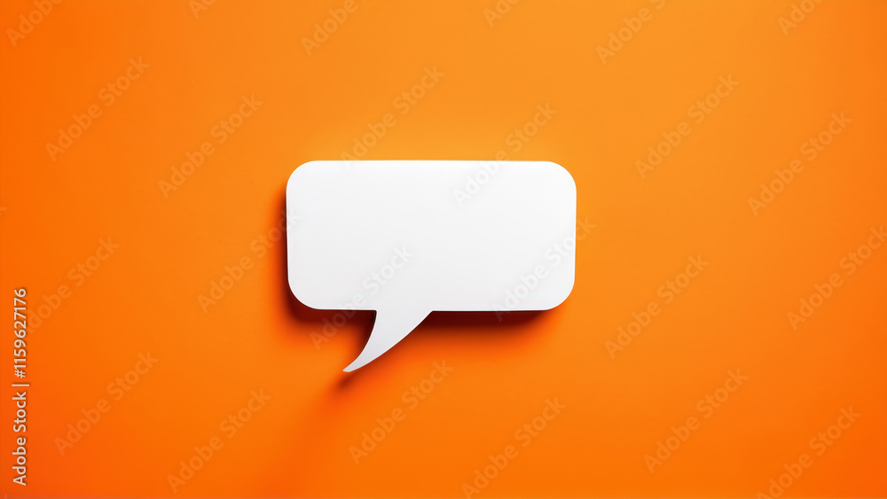 white dialog cloud under text on orange background white dialog cloud under text on orange background