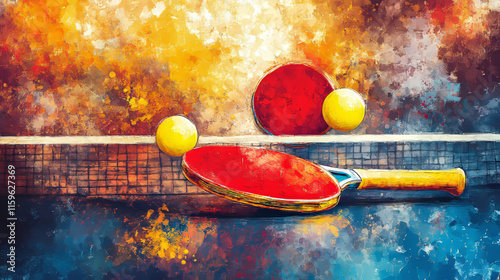Table tennis game. Sports illustration in point style