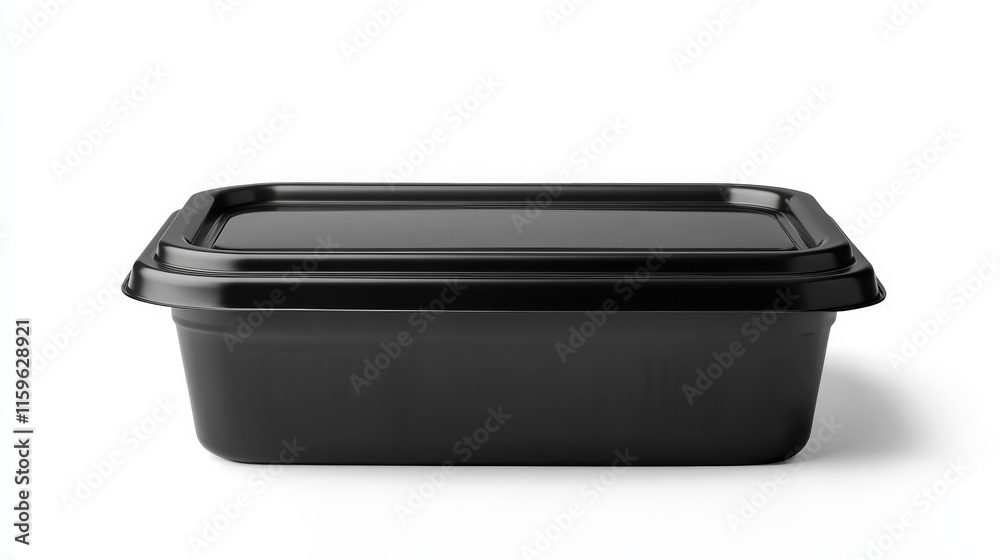 Black square plastic container with cap for food storage. Realistic 3d vector illustration set of top and side view box mockup for product keeping and take away concept. Package for lunch meal. Black square plastic container with cap for food storage. Realistic 3d vector illustration set of top and side view box mockup for product keeping and take away concept. Package for lunch meal.