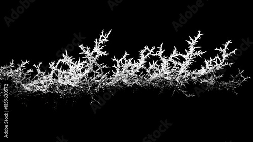 Wallpaper Mural Real frost on a window with frostwork pattern ice crystals on black background, frost, ice crystals, frostwork, window, cold. Frostweave. Illustration Torontodigital.ca