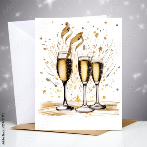 Cheers to 50 Years - Celebrating Life and Happy Milestones with a Birthday Party Card Design photo