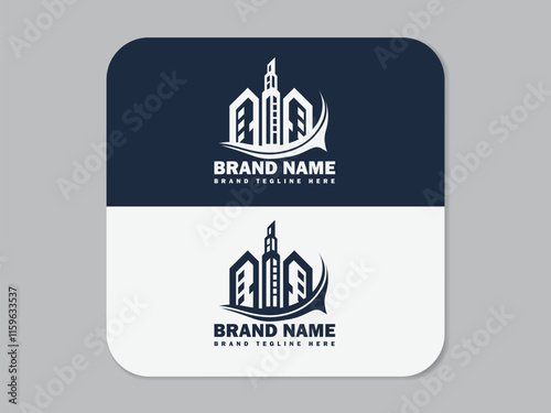 Beautiful Abstract City Building Logos: Real Estate and Business Branding
