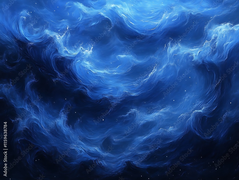 Abstract Blue Waves Celestial Swirl Abstract Blue Waves Celestial Swirl