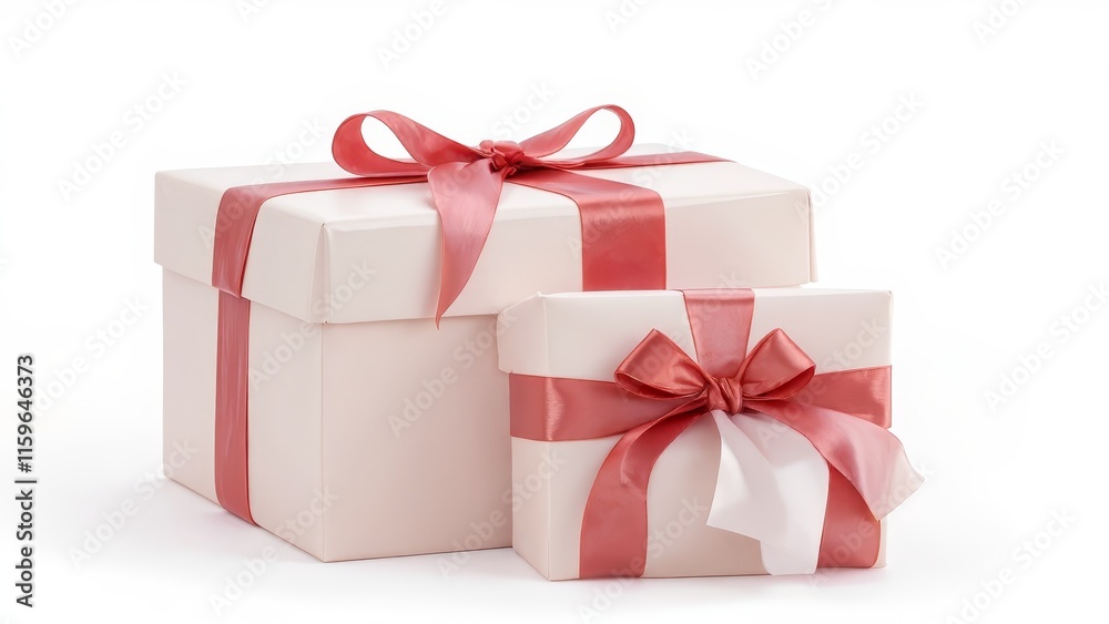Obraz premium Elegant gift boxes with red ribbons for celebrations and special occasions