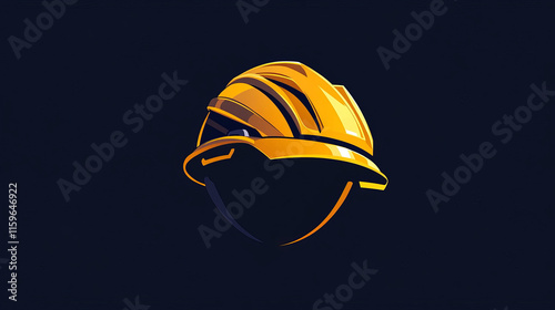 Vector construction logo. Helmet construction logo photo