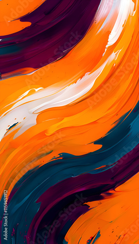 Obraz na płótnie stunning digital art background with orange, purple, marine mixing colors. digital artwork. Ai generated w salonie