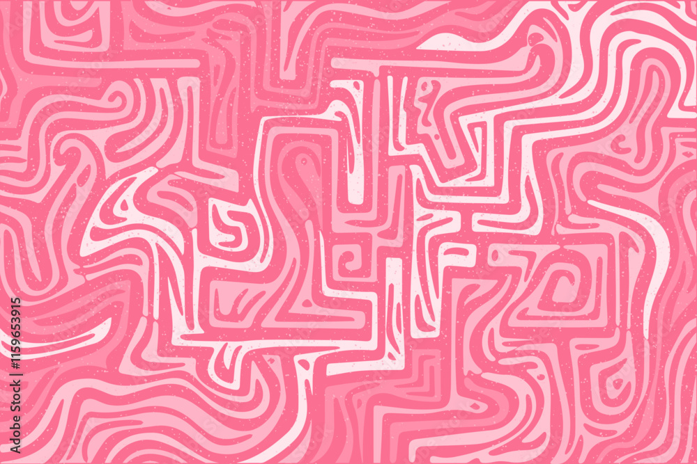 Intricate pink abstract maze design with flowing lines and patterns Intricate pink abstract maze design with flowing lines and patterns