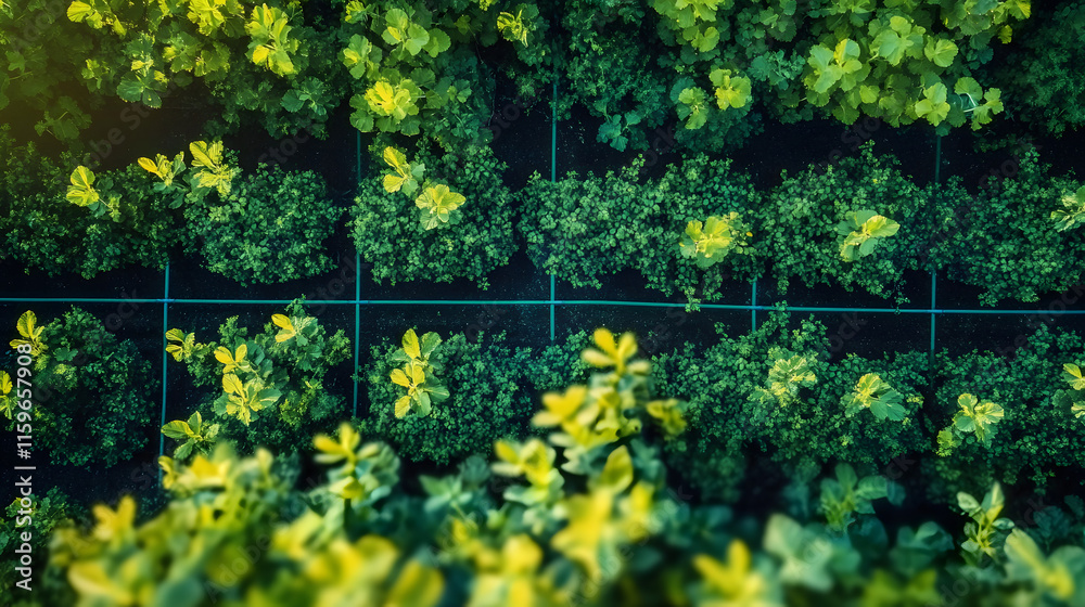 Fototapeta premium Smart Agriculture Technology Data Analysis Growth