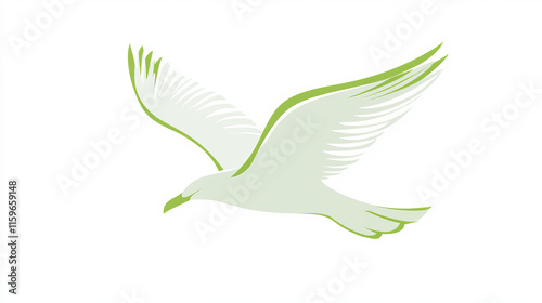 Vector logo Seagull. Green Seagull logo photo