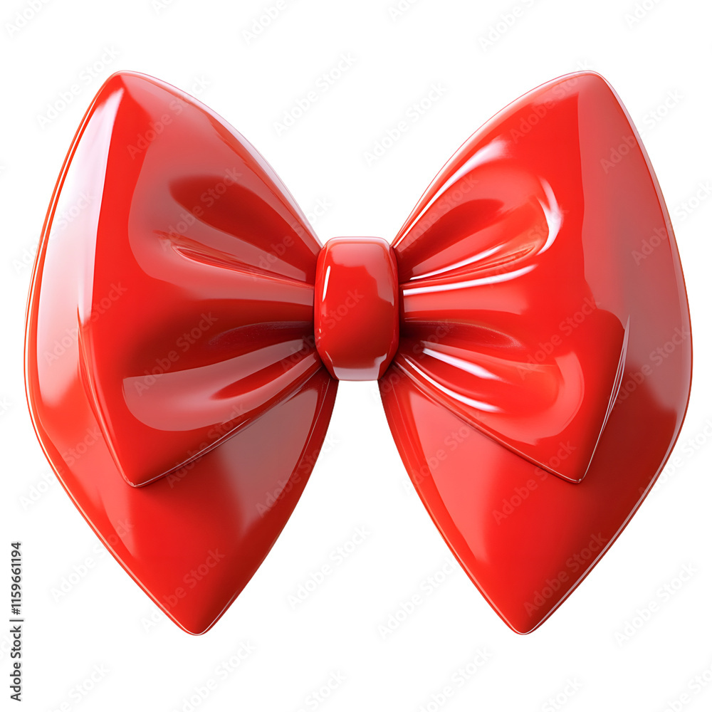 Φωτογραφία red bow 3d render icons in cartoon plastic style minimal isolated on transparent