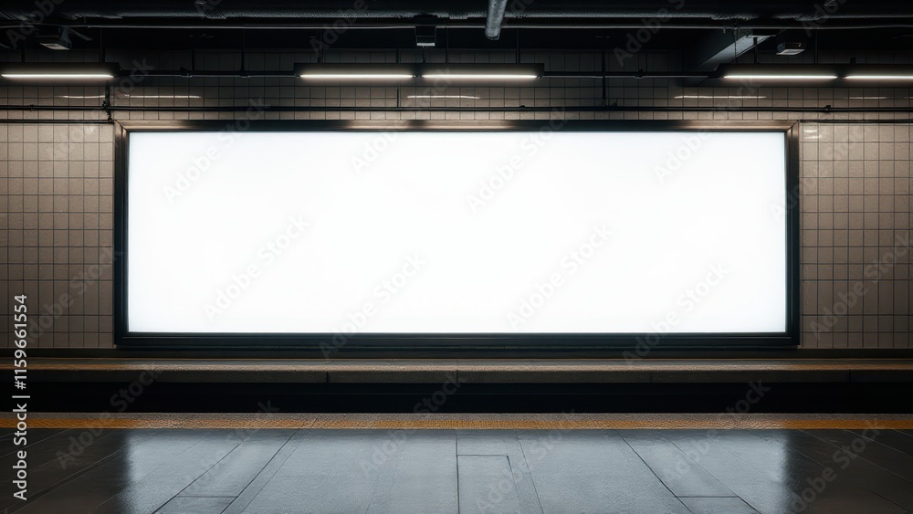 Empty subway advertising mockup with clean white background, ideal for custom ads and promotions. Empty subway advertising mockup with clean white background, ideal for custom ads and promotions.