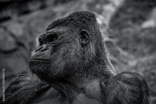 photographs of gorillas in their natural habitat in the middle of nature photo