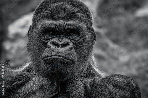 photographs of gorillas in their natural habitat in the middle of nature photo