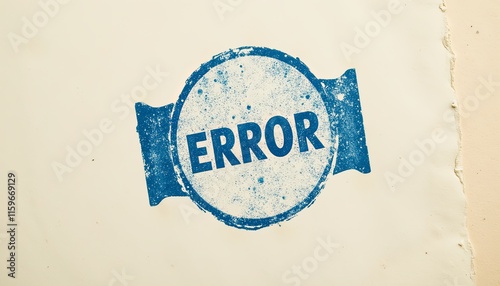 A blue and white stamp that says 