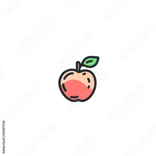 Modern isolated illustration of an Apple icon, a colorful sign and symbol..A vibrant, standalone depiction of an Apple icon, presented as a colorful sign and symbol..A contemporary, single-image photo