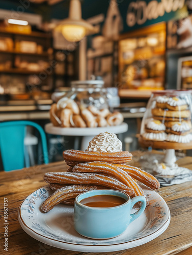Freshly Made Delicious Churros with Dulce De Leche	