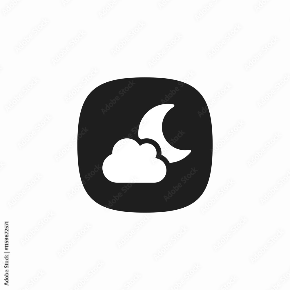 night moon cloud icon sign vector night moon cloud icon sign vector