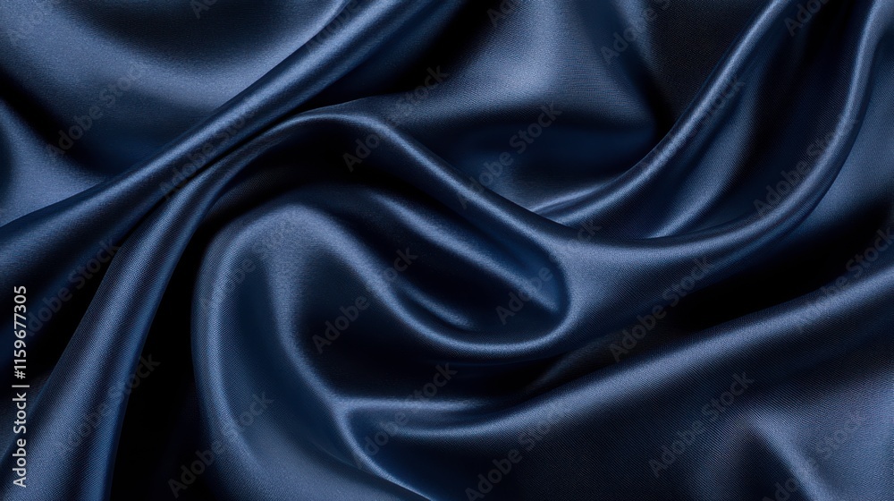 Obraz premium Deep Blue Silk Fabric with Soft Lighting and Texture