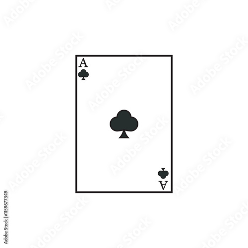 Club as icon, playing card vector design illustration, casino, gambling, poker vector design illustration. 