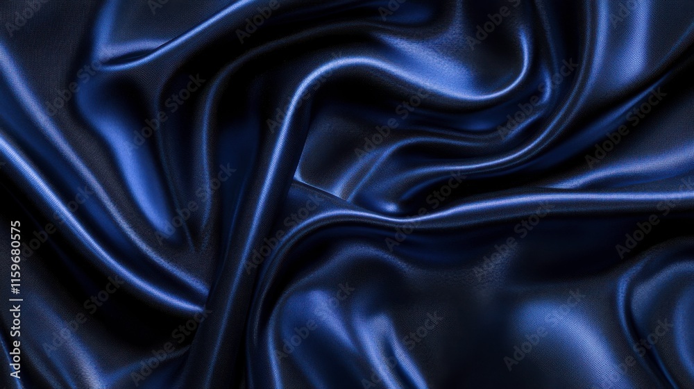 Fototapeta premium Elegant Blue Silk Fabric with Dynamic Angles