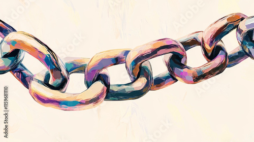 The chain is open. The chain is isolated on a light background. Vector illustration. photo