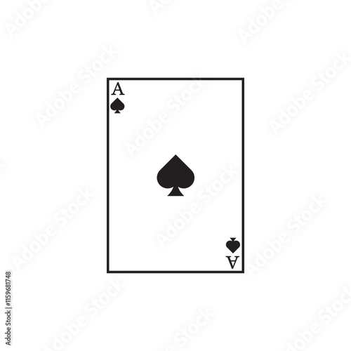 Spade as playing card vector design illustration, isolated on white background. 