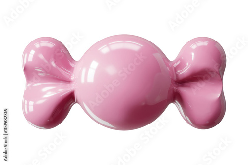Pink candy, 3D render, glossy, isolated on white background, sweet treat. background removed