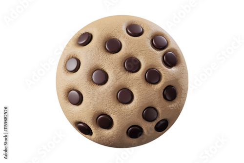 Wallpaper Mural A spherical chocolate chip cookie, a unique 3D rendering of a baked treat. background removed Torontodigital.ca