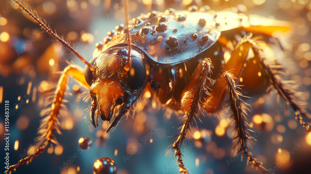 Fototapeta premium Cockroach particles. Cockroach consists of small circles and dots.