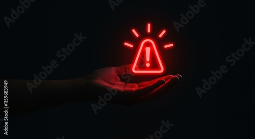 Exclamation mark and caution sign for internet network security Triangle caution warning sign for notification error and maintenance Internet malware viruses destroying computer