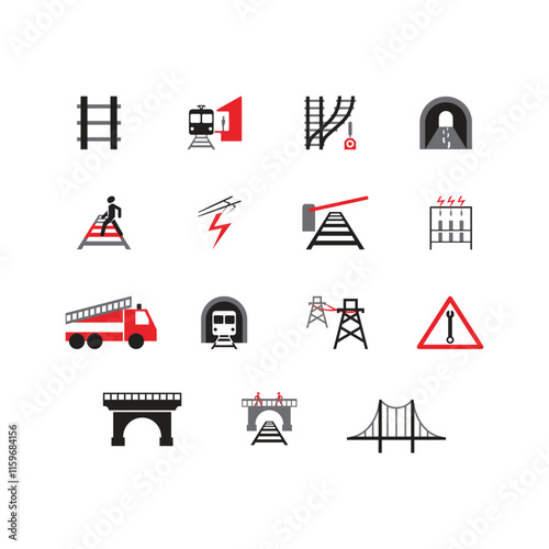 Railway icon set