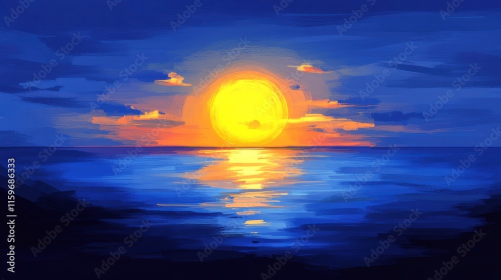 Serene Sunset Over Calm Horizon with Soft Lighting Serene Sunset Over Calm Horizon with Soft Lighting