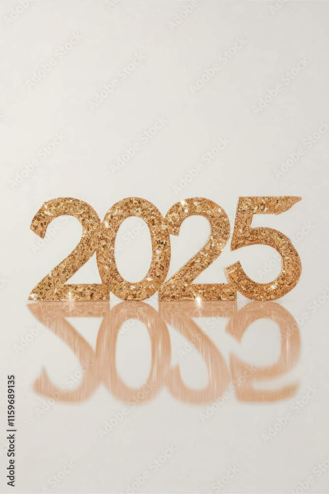 2025 New Year Celebration Card: Vertical Design with Copy Space 2025 New Year Celebration Card: Vertical Design with Copy Space