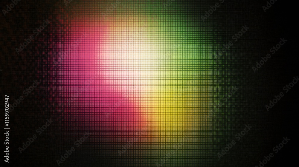 Glowing abstract mosaic design featuring vibrant pixelated elements and vivid color transitions in a modern style. Generative AI