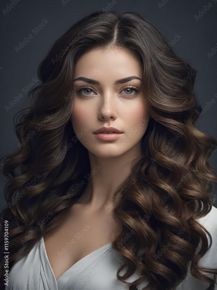 Fototapeta premium 女, 髪の毛, 美しさ, ファッション, モデル, 顔, 化粧, うっとりさせる魅力, ヘアスタイル, 長い, ねじれた, 肌, 化粧