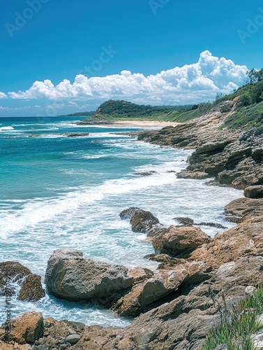 Serene Coastline Scenery