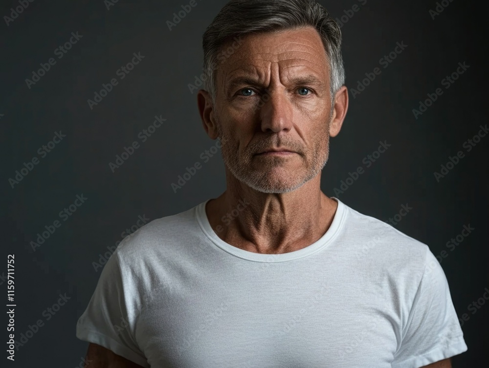 Elegant Portrait of a Man with Silver Hair Elegant Portrait of a Man with Silver Hair