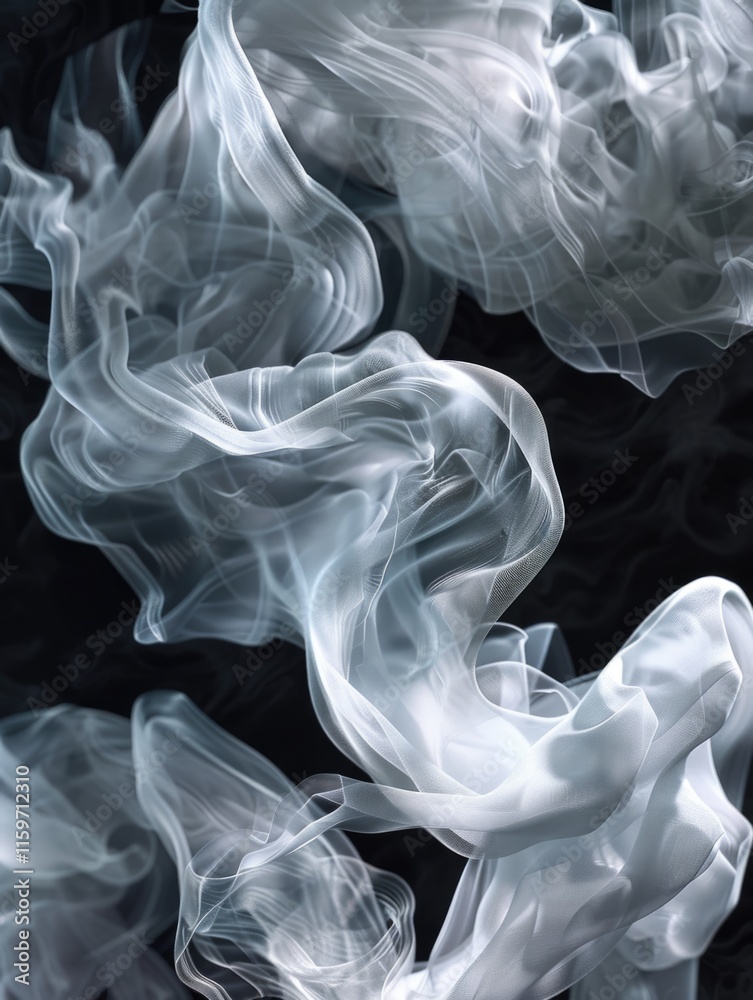 Fototapeta premium Intricate smoke patterns on black background